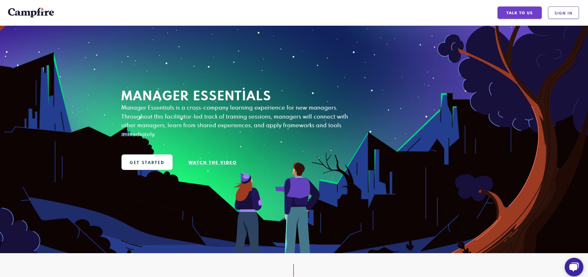 screenshot of the Campfire Manager Essentials program page