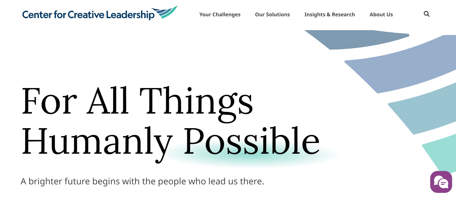screenshot of the Center for Creative Leadership's leadership development program home page