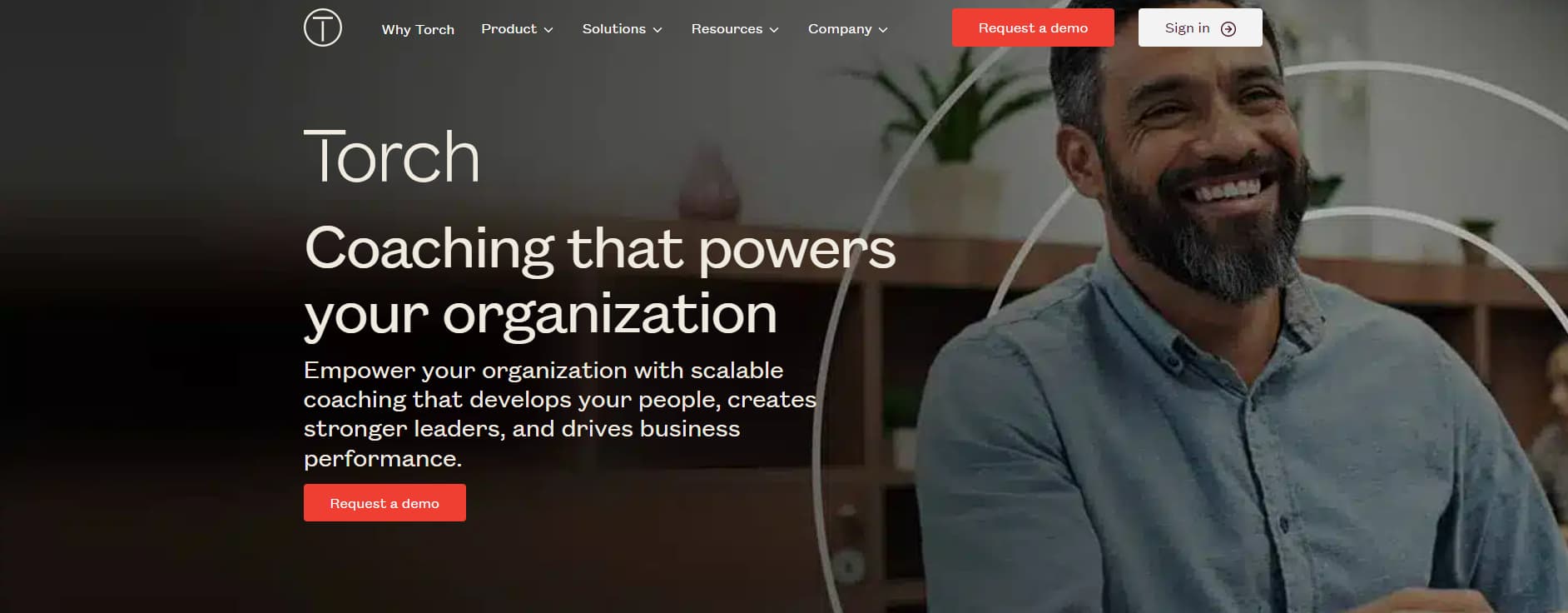 screenshot of the Torch leadership development program home page